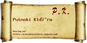 Putnoki Klára névjegykártya