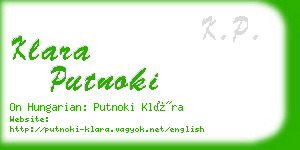 klara putnoki business card